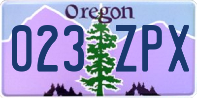 OR license plate 023ZPX