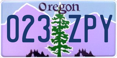 OR license plate 023ZPY