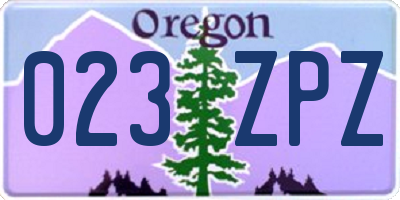 OR license plate 023ZPZ