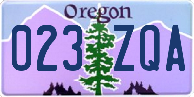 OR license plate 023ZQA