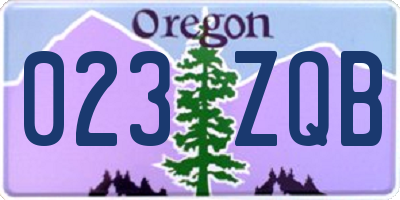 OR license plate 023ZQB