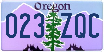 OR license plate 023ZQC