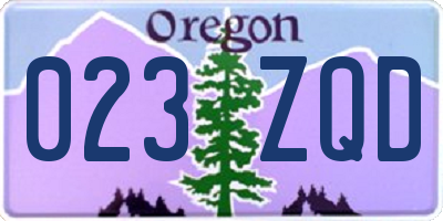 OR license plate 023ZQD