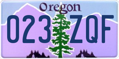 OR license plate 023ZQF