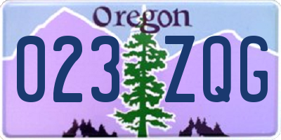 OR license plate 023ZQG
