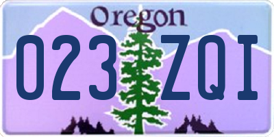 OR license plate 023ZQI