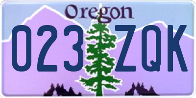 OR license plate 023ZQK