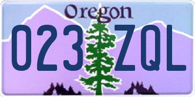 OR license plate 023ZQL