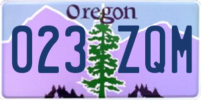 OR license plate 023ZQM