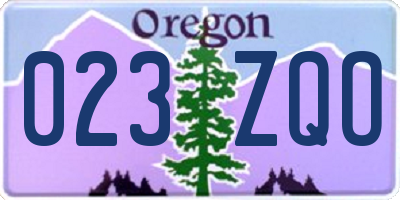 OR license plate 023ZQO