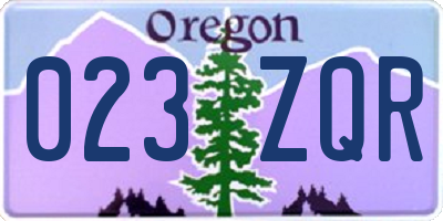OR license plate 023ZQR
