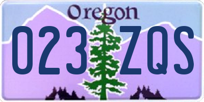 OR license plate 023ZQS
