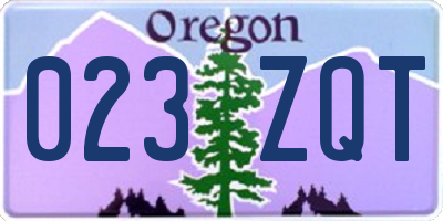 OR license plate 023ZQT