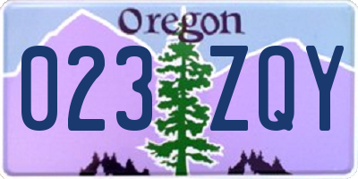 OR license plate 023ZQY