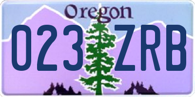 OR license plate 023ZRB