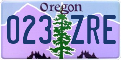 OR license plate 023ZRE