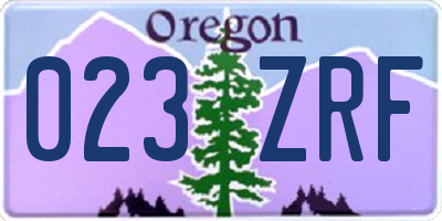 OR license plate 023ZRF