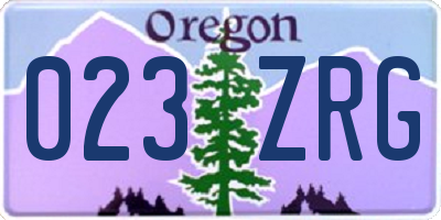 OR license plate 023ZRG
