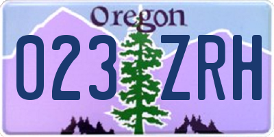 OR license plate 023ZRH