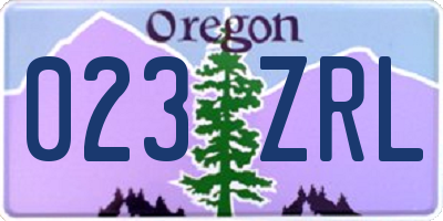 OR license plate 023ZRL