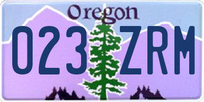 OR license plate 023ZRM