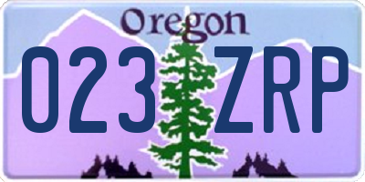 OR license plate 023ZRP