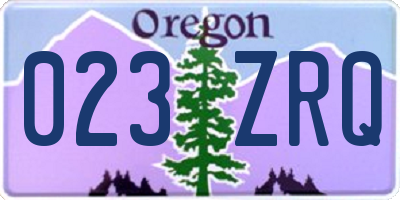 OR license plate 023ZRQ