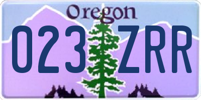 OR license plate 023ZRR