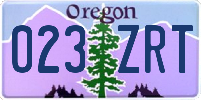 OR license plate 023ZRT