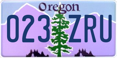 OR license plate 023ZRU