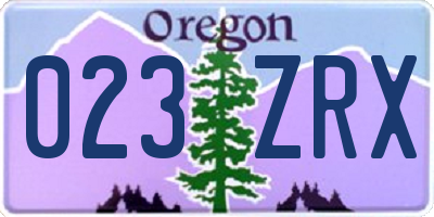 OR license plate 023ZRX