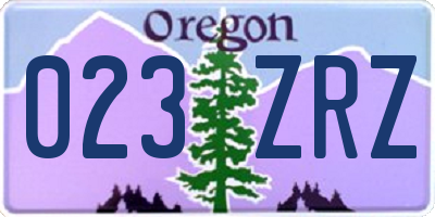 OR license plate 023ZRZ