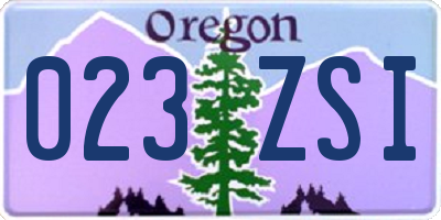 OR license plate 023ZSI