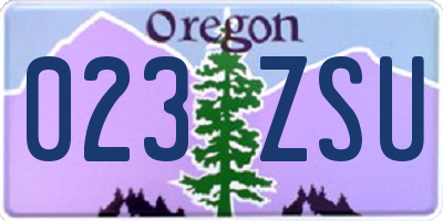 OR license plate 023ZSU