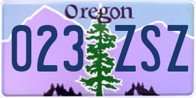 OR license plate 023ZSZ