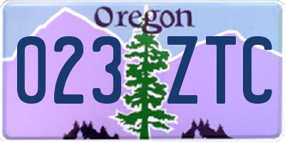 OR license plate 023ZTC