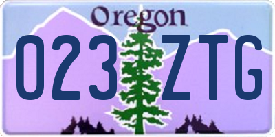 OR license plate 023ZTG