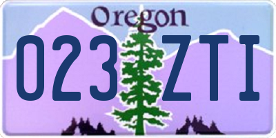 OR license plate 023ZTI