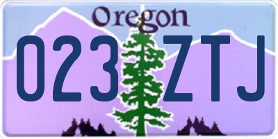 OR license plate 023ZTJ