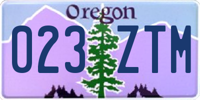 OR license plate 023ZTM