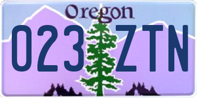 OR license plate 023ZTN