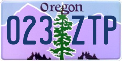 OR license plate 023ZTP