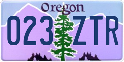 OR license plate 023ZTR