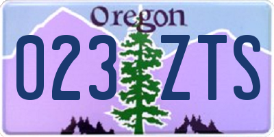 OR license plate 023ZTS