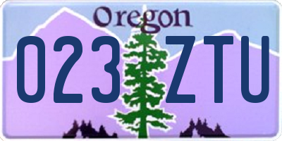 OR license plate 023ZTU