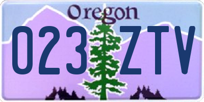 OR license plate 023ZTV