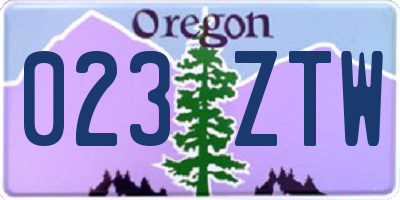 OR license plate 023ZTW