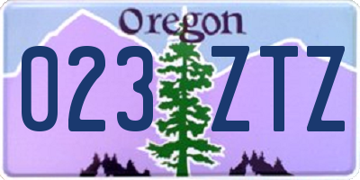 OR license plate 023ZTZ