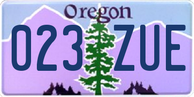 OR license plate 023ZUE