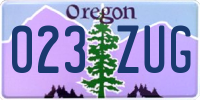 OR license plate 023ZUG